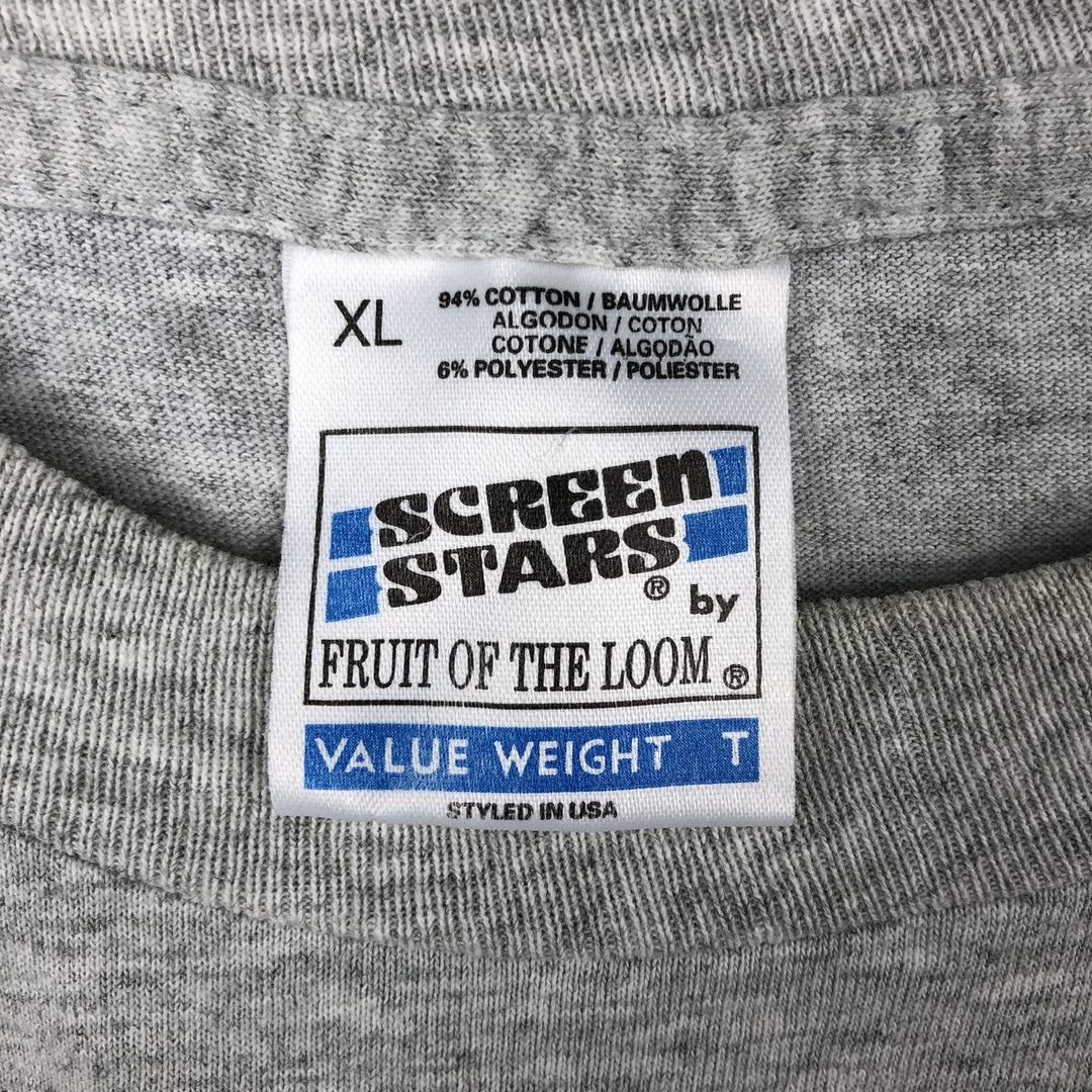 90'S Screen Stars THE GROG and GRUEL Advertising T-Shirt, Men's XL equivalent, Vintage cotton gray type Vintage Second Hand