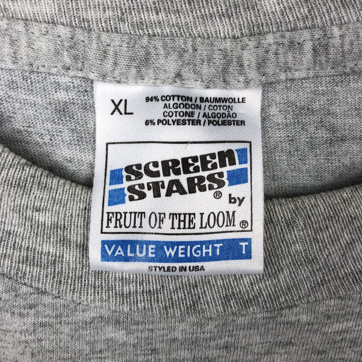 90'S Screen Stars THE GROG and GRUEL Advertising T-Shirt, Men's XL equivalent, Vintage cotton gray type Vintage Second Hand