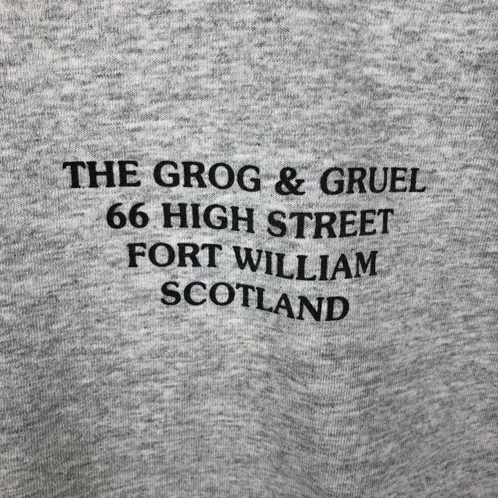 90'S Screen Stars THE GROG and GRUEL Advertising T-Shirt, Men's XL equivalent, Vintage cotton gray type Vintage Second Hand