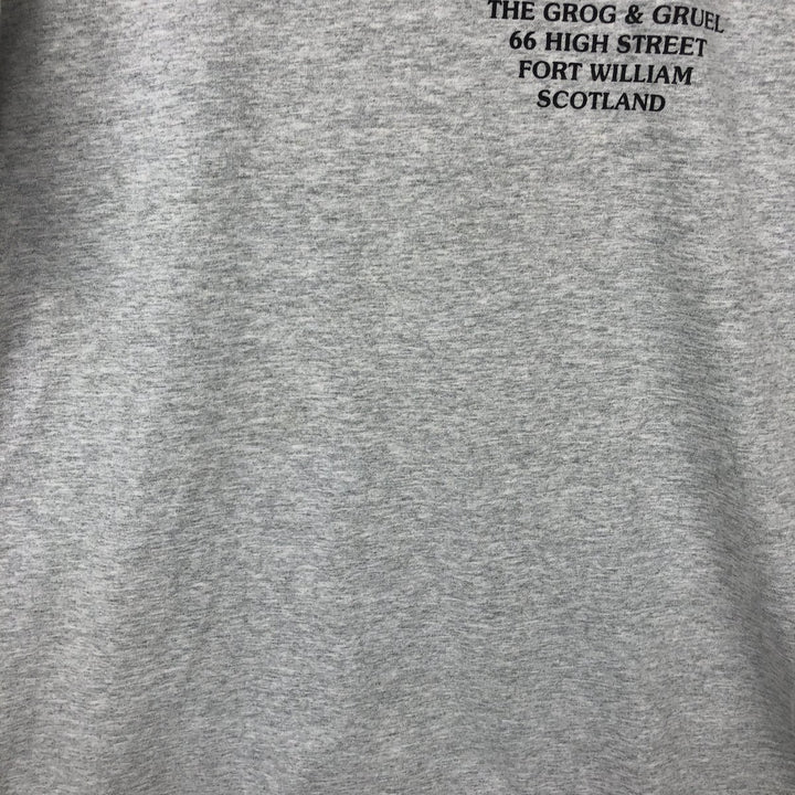 90'S Screen Stars THE GROG and GRUEL Advertising T-Shirt, Men's XL equivalent, Vintage cotton gray type Vintage Second Hand
