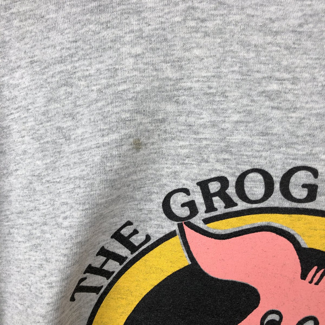 90'S Screen Stars THE GROG and GRUEL Advertising T-Shirt, Men's XL equivalent, Vintage cotton gray type Vintage Second Hand