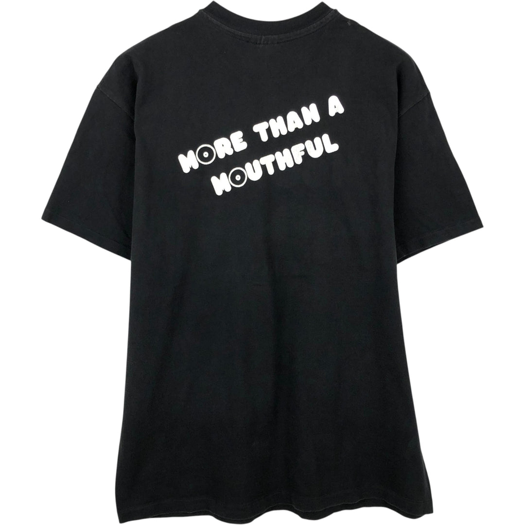 80'S Hanes BEEFY-T HOOTERS advertising T-shirt, Made in USA, Men's size L equivalent, Vintage cotton black type Vintage Second Hand