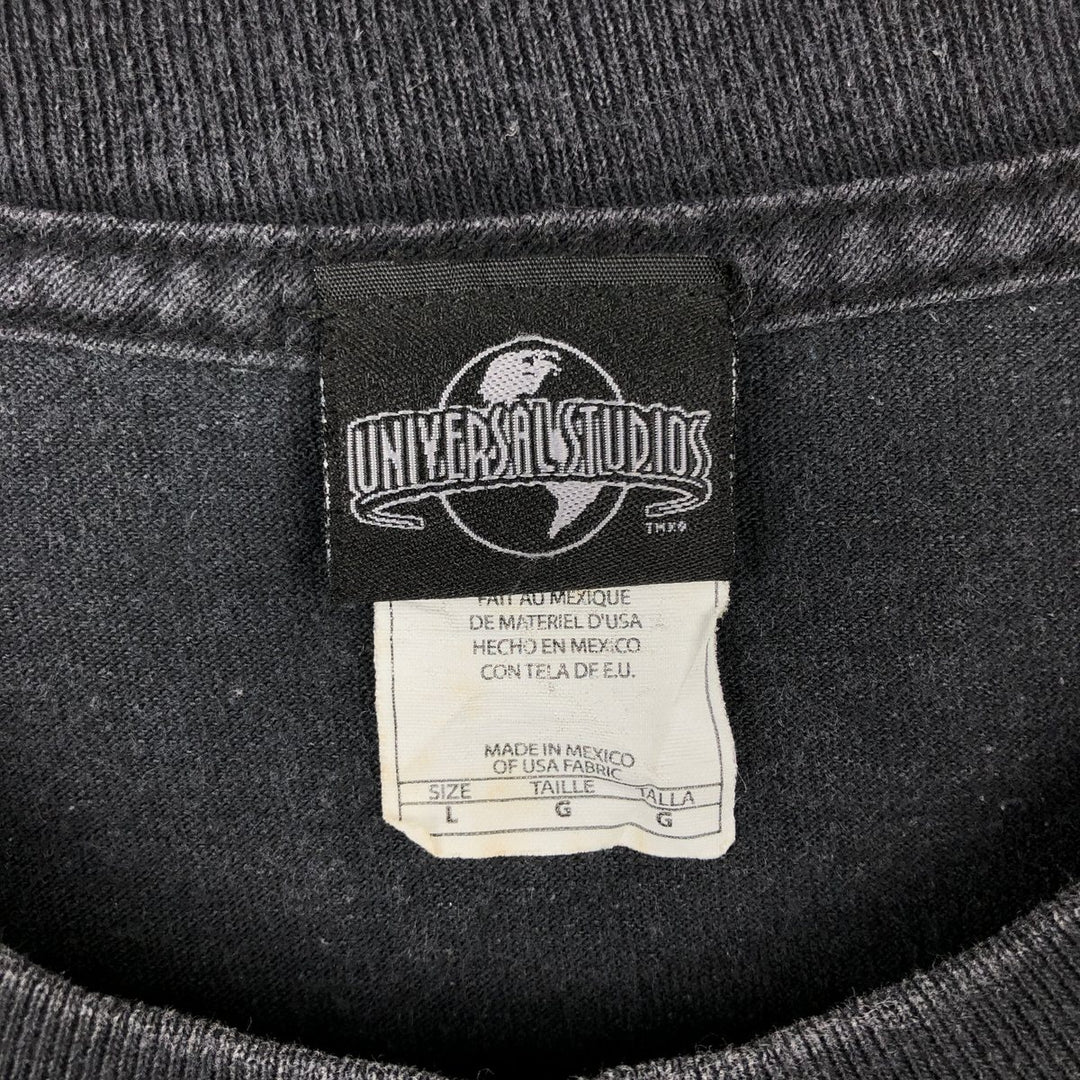 2000'S Universal Studios advertising T-shirt, men's size L (approx.) cotton black type Vintage Second Hand