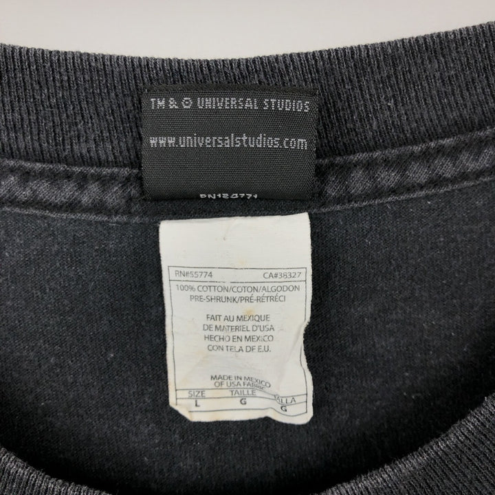2000'S Universal Studios advertising T-shirt, men's size L (approx.) cotton black type Vintage Second Hand