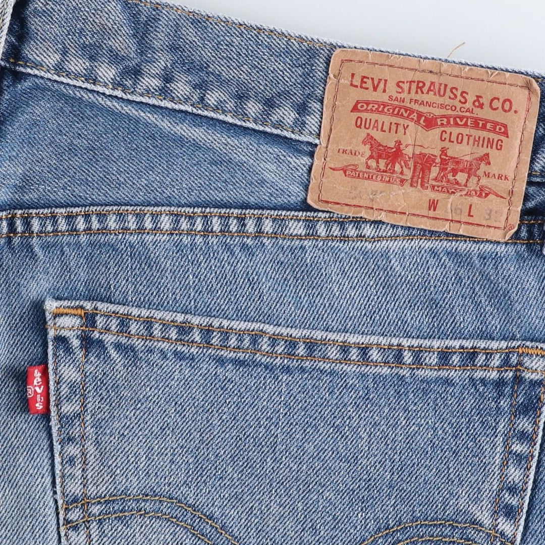 Levi's 505 Straight Fit Tapered Denim Pants, Men's Size W37 (approx.), Vintage cotton blue type Vintage Second Hand