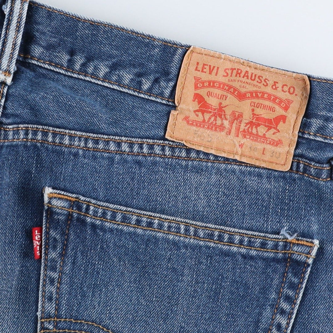 Levi's 505 tapered denim pants for men, equivalent to w35 unclear blue type Vintage Second Hand