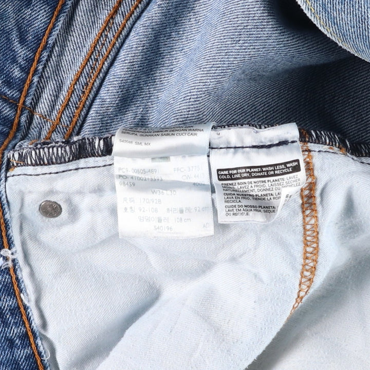 Levi's 505-4891 Tapered Denim Pants, Men's Size W36 (approx.) cotton blue type Vintage Second Hand