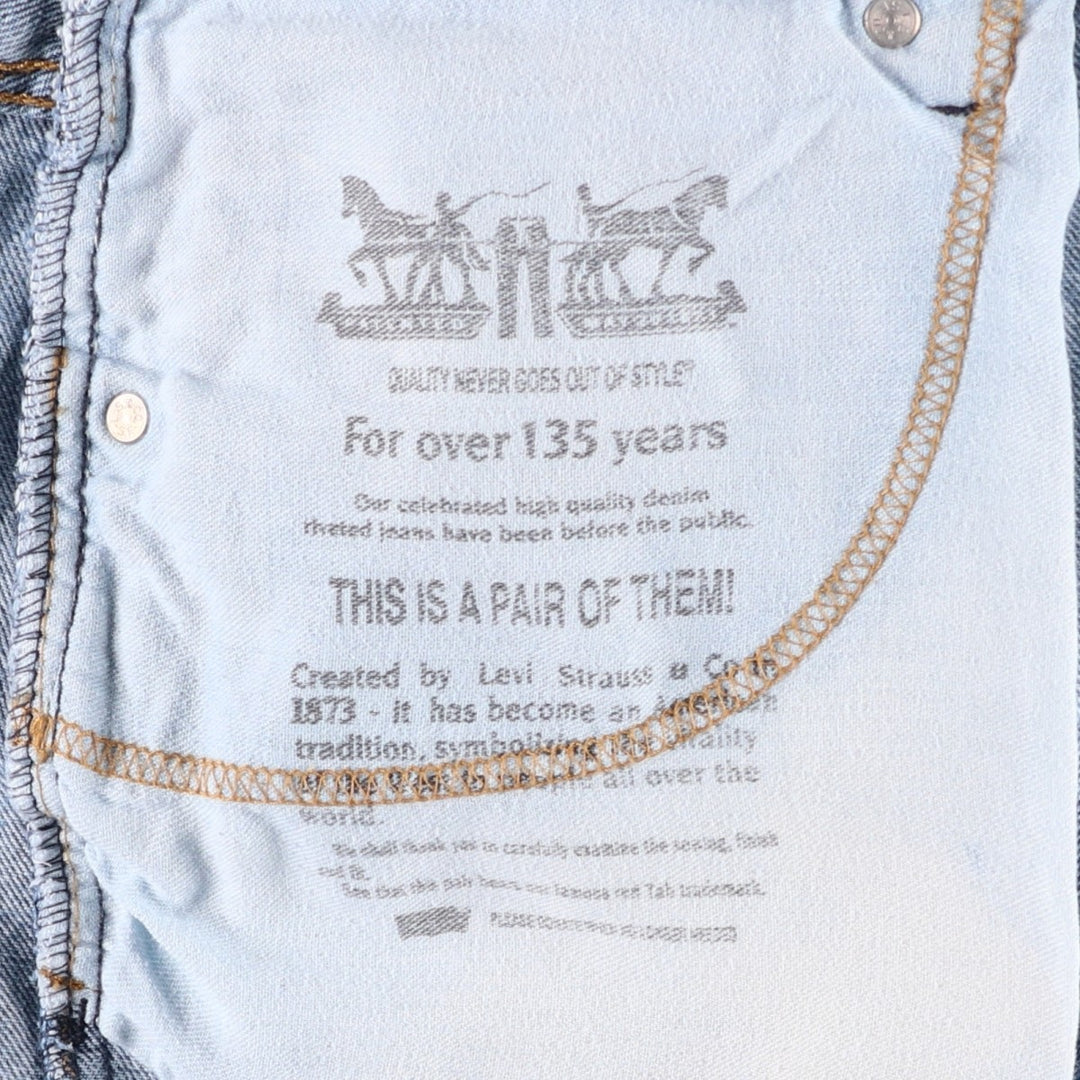 Levi's 505 tapered denim pants for men, equivalent to w35 cotton blue type Vintage Second Hand