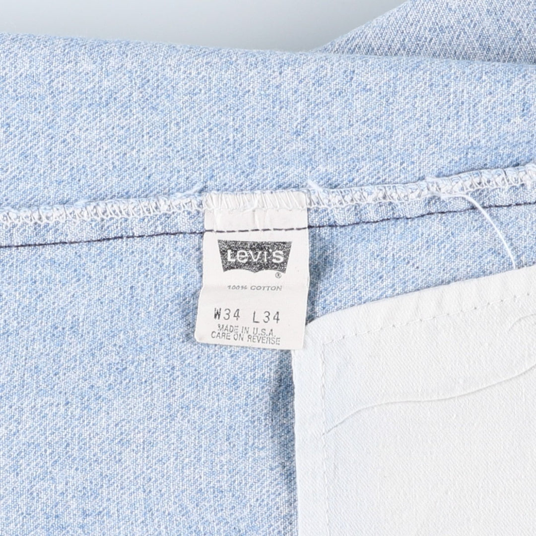90'S Levi's 505-4834 Tapered Denim Pants, Made in USA, Men's, Size W33, Vintage cotton Blue type light blue Vintage Second Hand