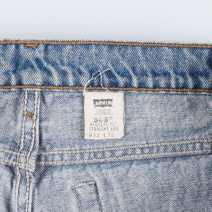 1990'S Levi's 00505-4891 Regular Fit Straight Leg Tapered Denim Pants, Made in USA, Men's Size W33 (approx.), Vintage cotton blue type Vintage Second Hand