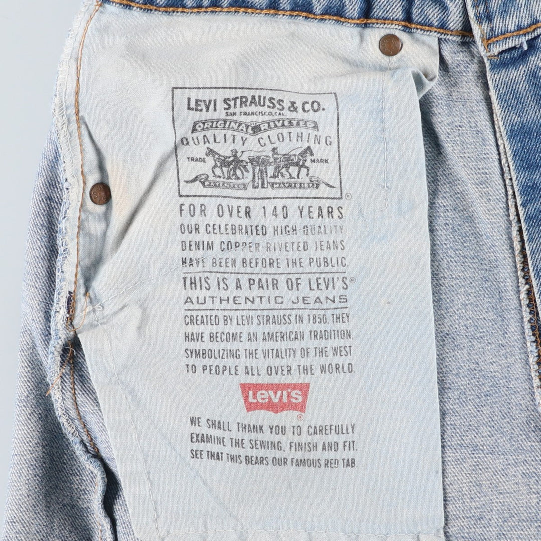 1990'S Levi's 00505-4891 Regular Fit Straight Leg Tapered Denim Pants, Made in USA, Men's Size W33 (approx.), Vintage cotton blue type Vintage Second Hand