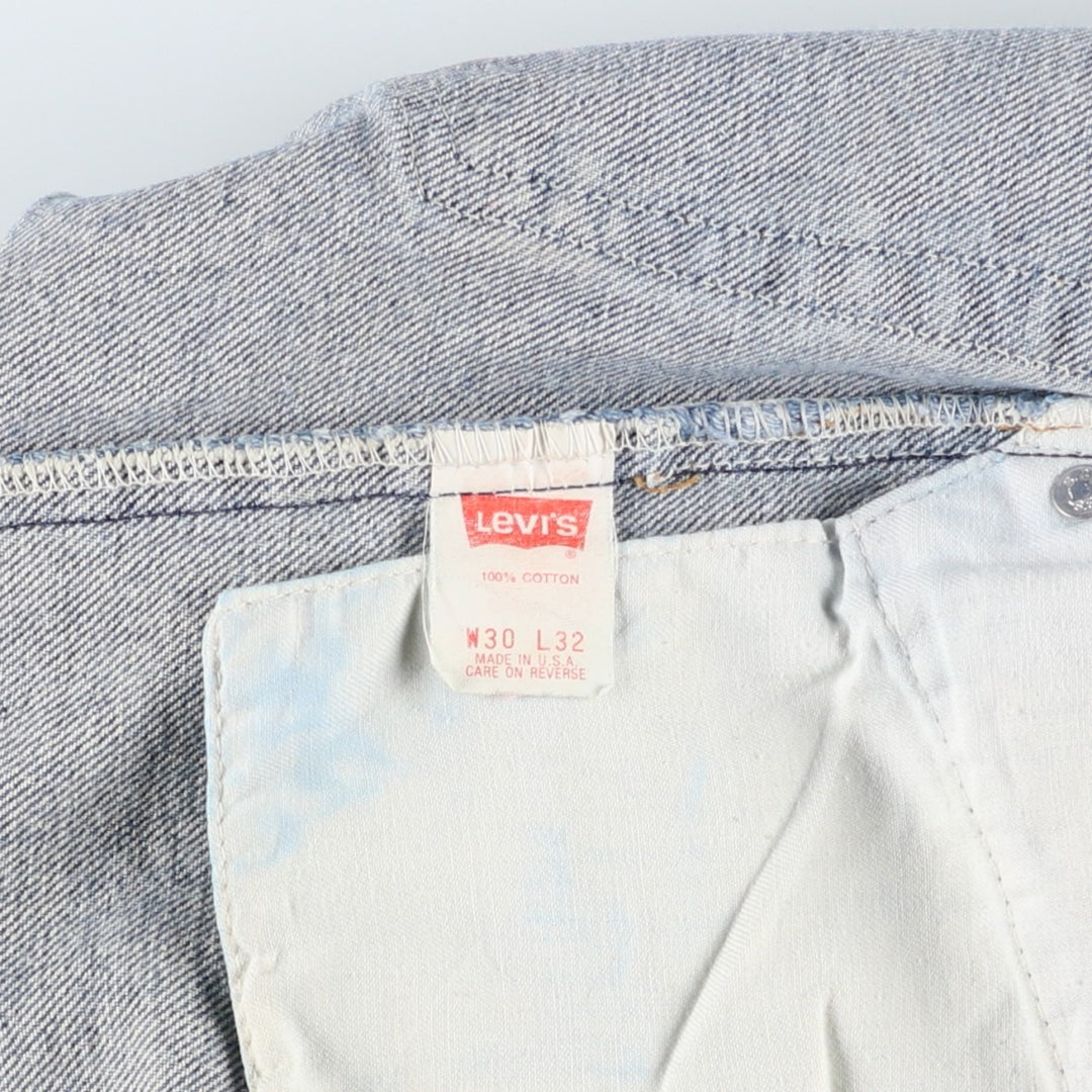 Levi's 505-0216 Tapered Denim Pants, Made in USA, Men's Size W30 (approx.), Vintage cotton blue type Vintage Second Hand