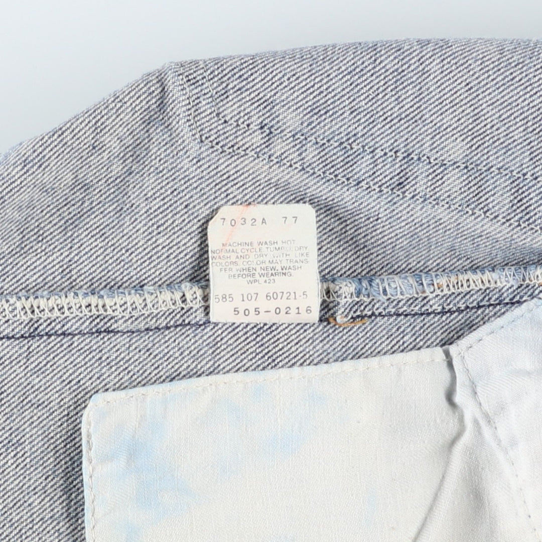Levi's 505-0216 Tapered Denim Pants, Made in USA, Men's Size W30 (approx.), Vintage cotton blue type Vintage Second Hand