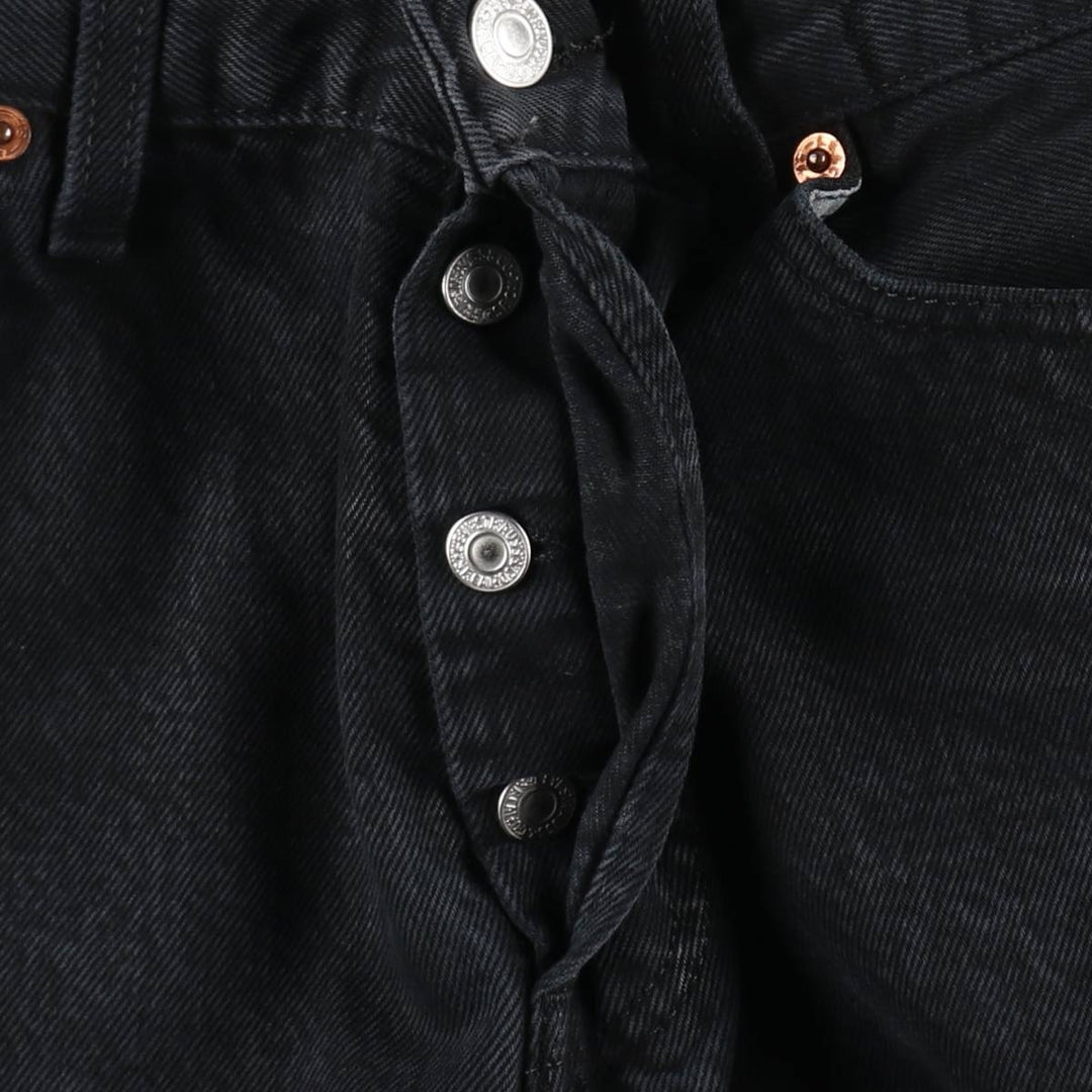 Levi's 501 0165 Euro Model Black Denim Straight Leg Jeans, Made in Spain, Men's Size W30 (approx.) cotton black type Vintage Second Hand