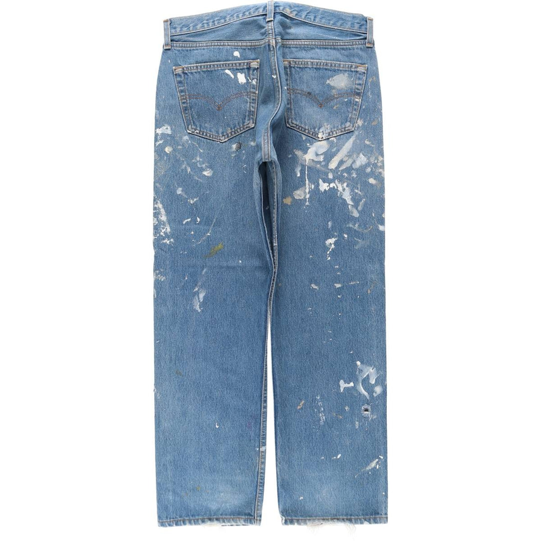 1990'S Levi's 501-0000 Painted Straight Denim Pants, Made in USA, Men's Size W34 (approx.), Vintage cotton blue type Vintage Second Hand