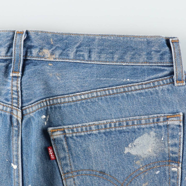1990'S Levi's 501-0000 Painted Straight Denim Pants, Made in USA, Men's Size W34 (approx.), Vintage cotton blue type Vintage Second Hand