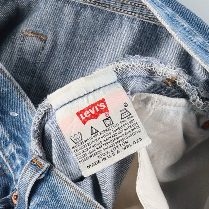 1990'S Levi's 501-0000 Painted Straight Denim Pants, Made in USA, Men's Size W34 (approx.), Vintage cotton blue type Vintage Second Hand
