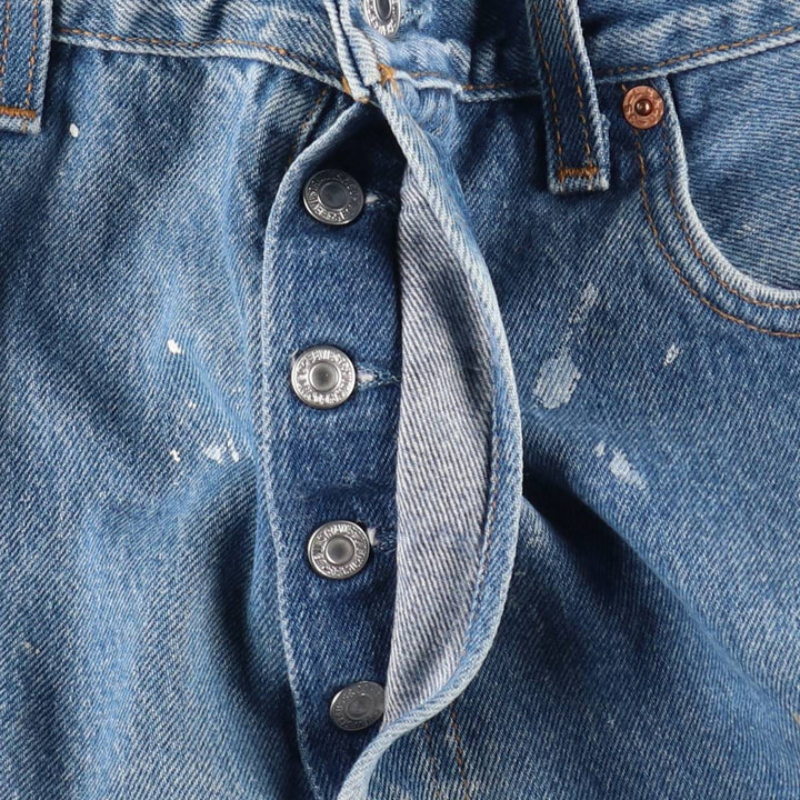 1990'S Levi's 501-0000 Painted Straight Denim Pants, Made in USA, Men's Size W34 (approx.), Vintage cotton blue type Vintage Second Hand