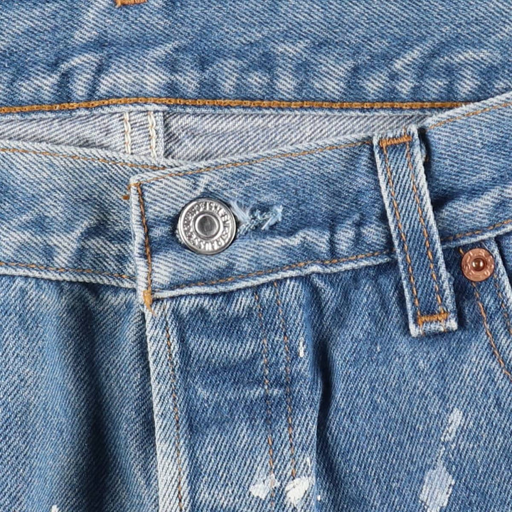 1990'S Levi's 501-0000 Painted Straight Denim Pants, Made in USA, Men's Size W34 (approx.), Vintage cotton blue type Vintage Second Hand