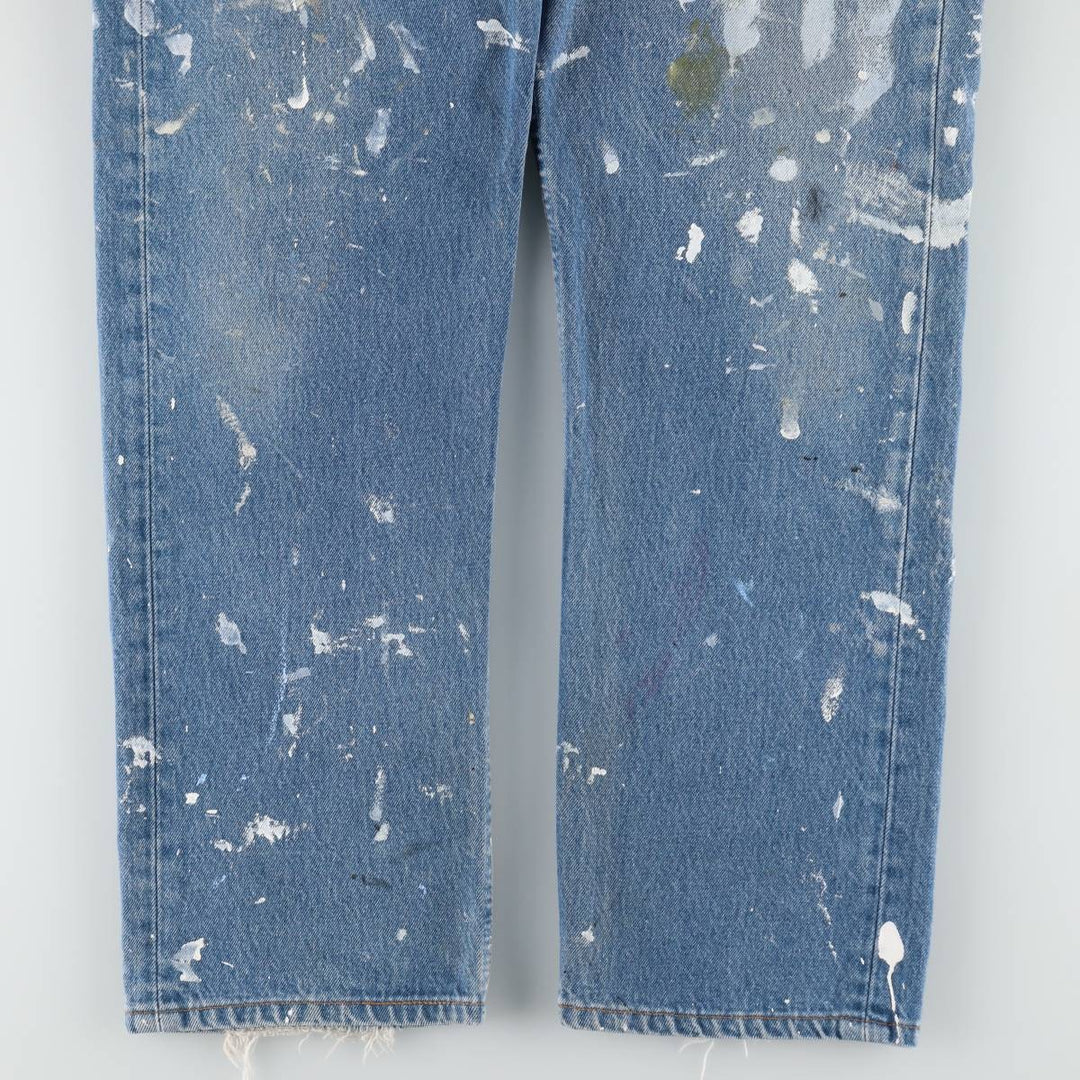 1990'S Levi's 501-0000 Painted Straight Denim Pants, Made in USA, Men's Size W34 (approx.), Vintage cotton blue type Vintage Second Hand