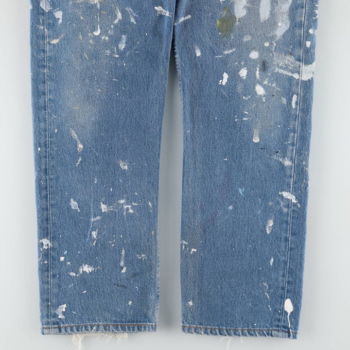1990'S Levi's 501-0000 Painted Straight Denim Pants, Made in USA, Men's Size W34 (approx.), Vintage cotton blue type Vintage Second Hand