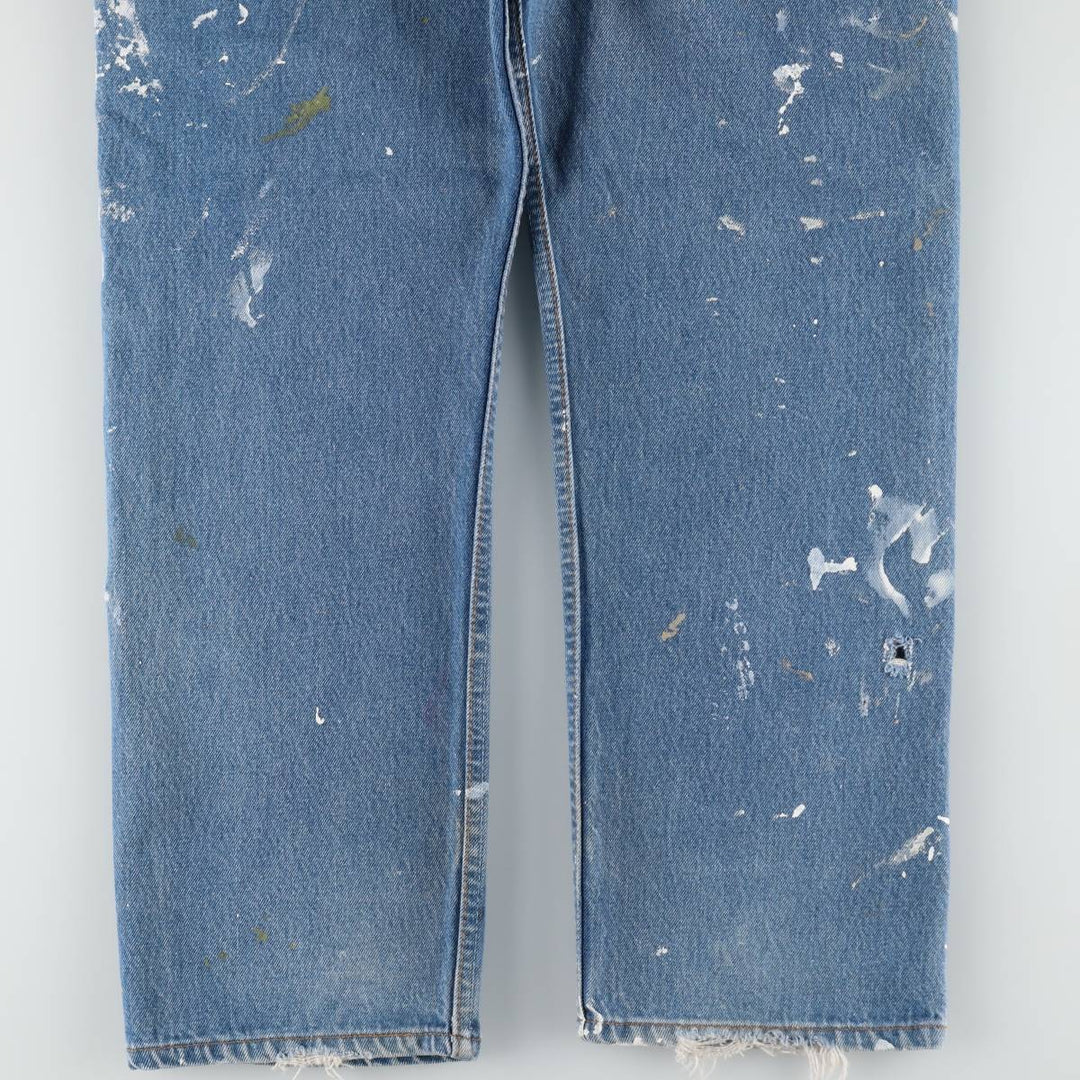 1990'S Levi's 501-0000 Painted Straight Denim Pants, Made in USA, Men's Size W34 (approx.), Vintage cotton blue type Vintage Second Hand