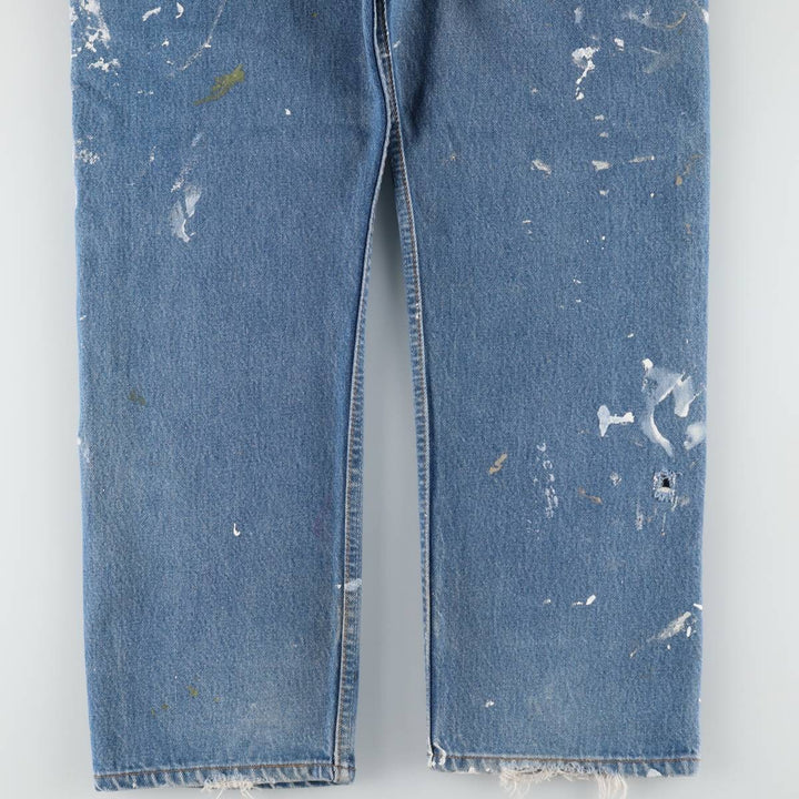 1990'S Levi's 501-0000 Painted Straight Denim Pants, Made in USA, Men's Size W34 (approx.), Vintage cotton blue type Vintage Second Hand