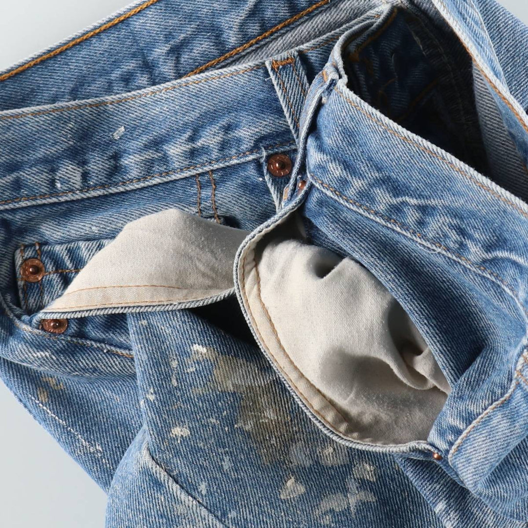 1990'S Levi's 501-0000 Painted Straight Denim Pants, Made in USA, Men's Size W34 (approx.), Vintage cotton blue type Vintage Second Hand