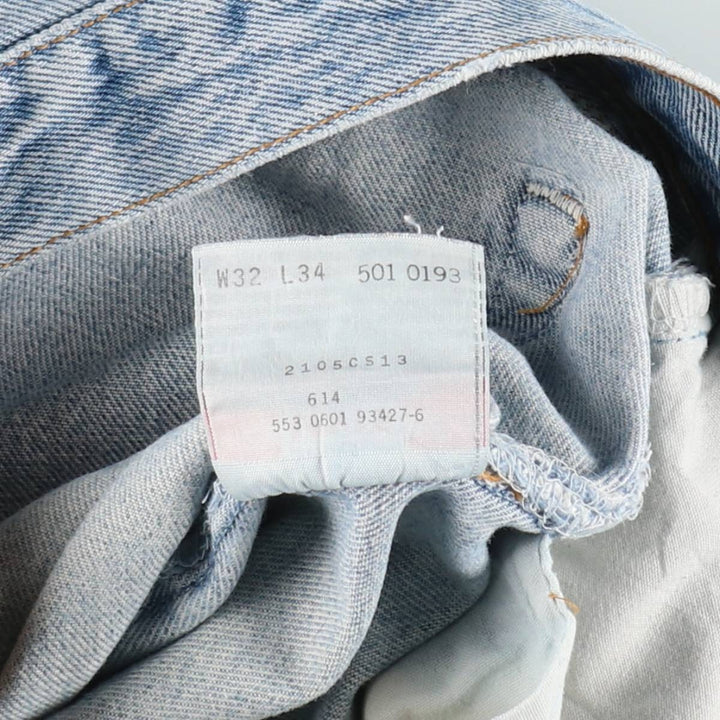 2000'S Levi's 501-0193 Straight Denim Pants, Made in USA, Men's Size W31 (approx.) cotton Blue type light blue Vintage Second Hand