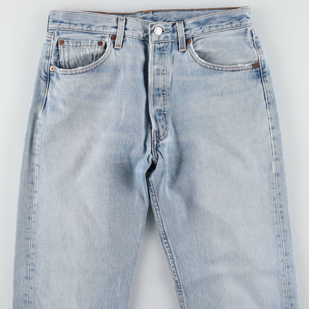 2000'S Levi's 501-0193 Straight Denim Pants, Made in USA, Men's Size W31 (approx.) cotton Blue type light blue Vintage Second Hand
