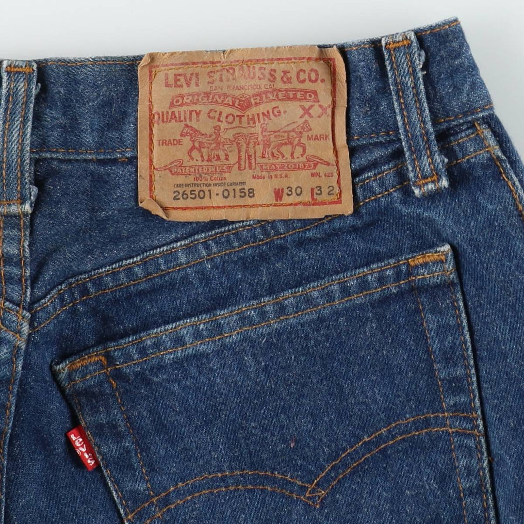 Levi's 501-0158 Straight Denim Pants, Made in USA, Men's W30 (approx.), Vintage. cotton blue type Vintage Second Hand