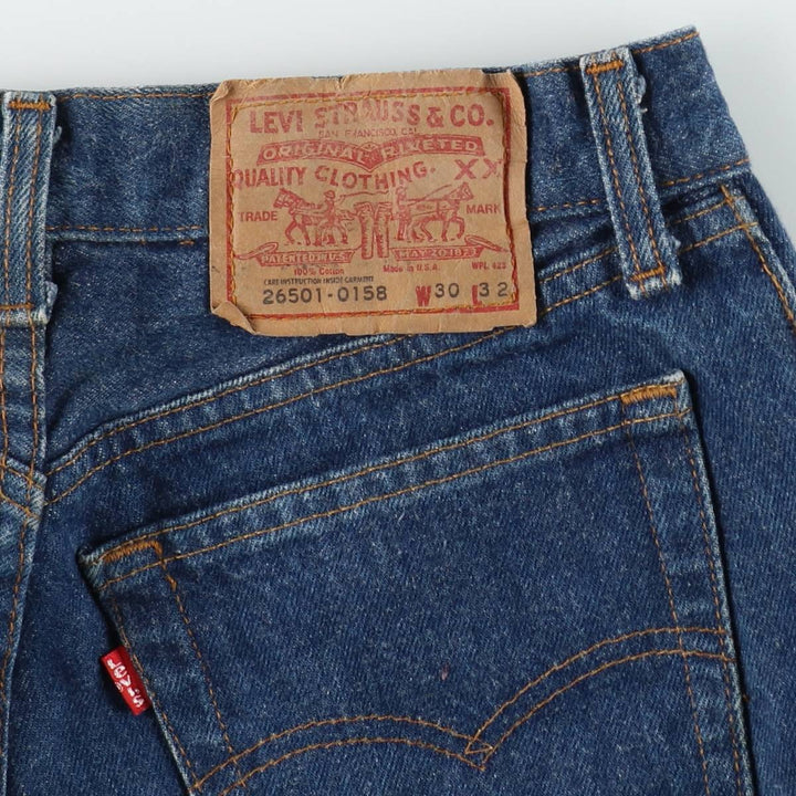 Levi's 501-0158 Straight Denim Pants, Made in USA, Men's W30 (approx.), Vintage. cotton blue type Vintage Second Hand