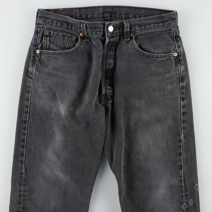 2000'S Levi's 6501-0660 Black Denim Straight Leg Jeans, Made in USA, Men's Size W32 (approx.) cotton black type Vintage Second Hand