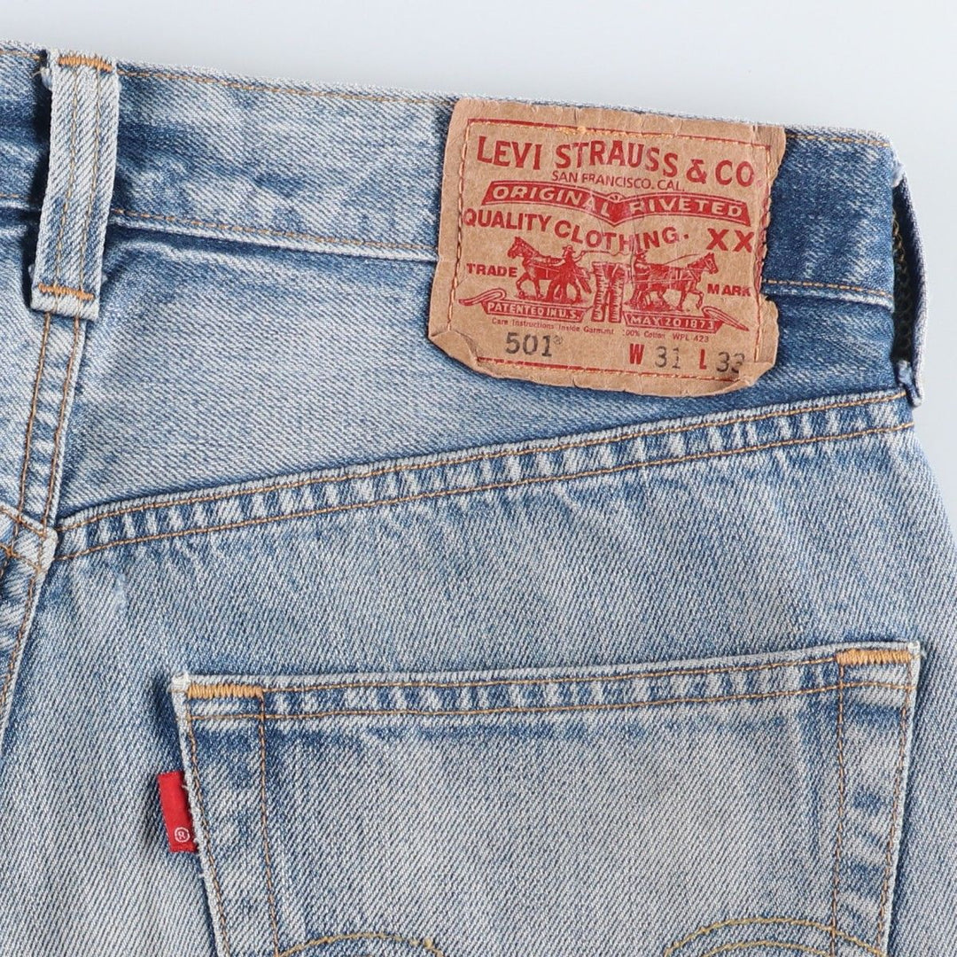 Levi's 501 straight denim pants for men, size W32 cotton blue type Vintage Second Hand