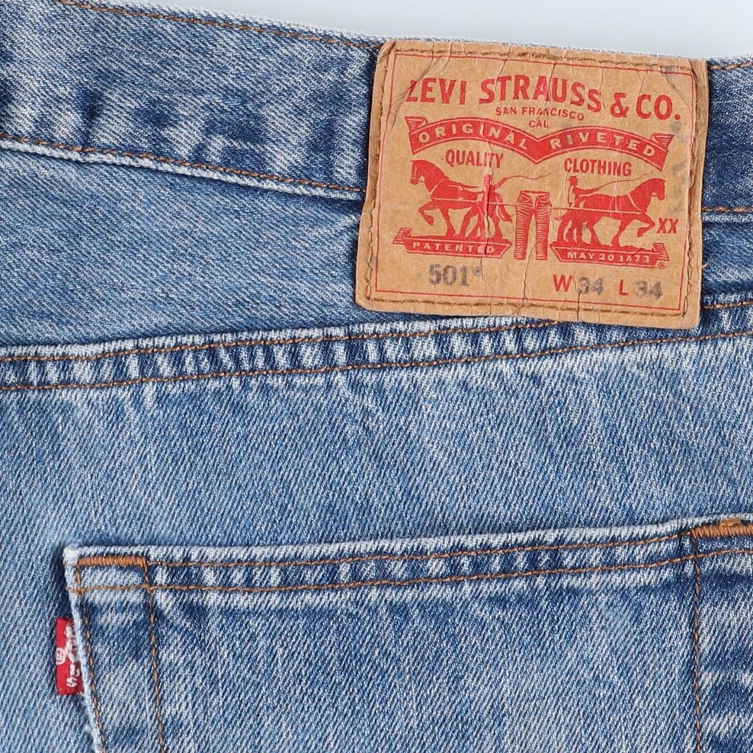 Levi's 501 straight denim pants for men, size W35 cotton blue type Vintage Second Hand