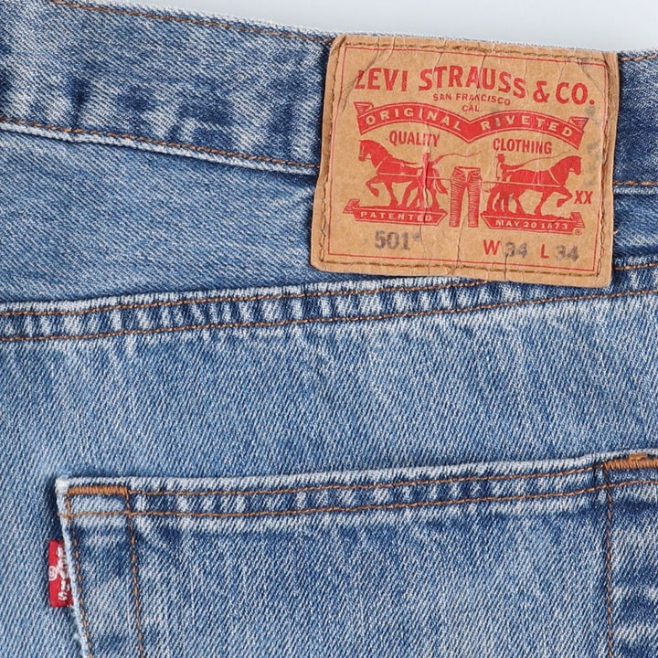 Levi's 501 straight denim pants for men, size W35 cotton blue type Vintage Second Hand