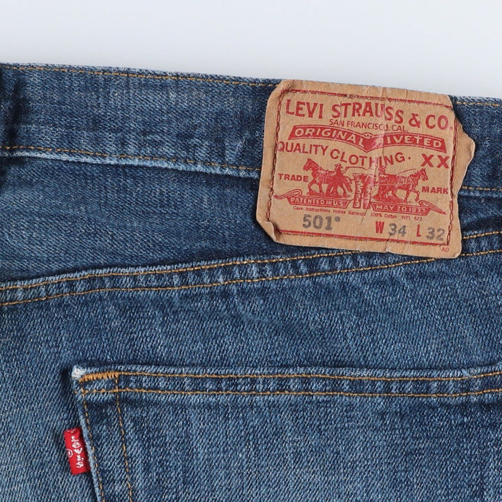 Levi's 501 STRAIGHT LEG BUTTON-FLY Straight Denim Pants, Men's W36 (approx.) cotton blue type Vintage Second Hand