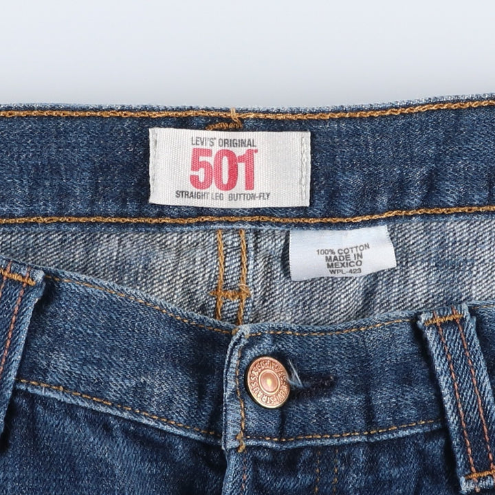 Levi's 501 STRAIGHT LEG BUTTON-FLY Straight Denim Pants, Men's W36 (approx.) cotton blue type Vintage Second Hand