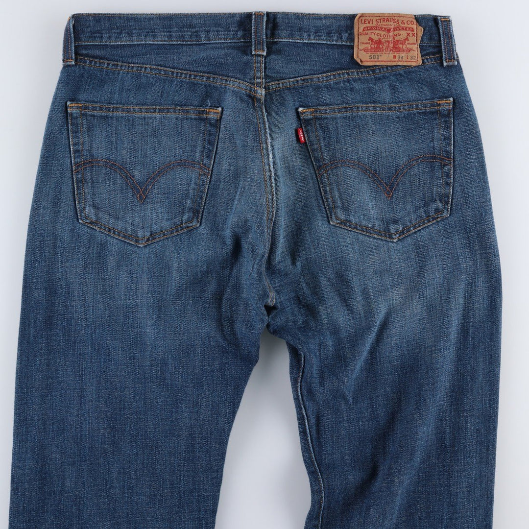 Levi's 501 STRAIGHT LEG BUTTON-FLY Straight Denim Pants, Men's W36 (approx.) cotton blue type Vintage Second Hand