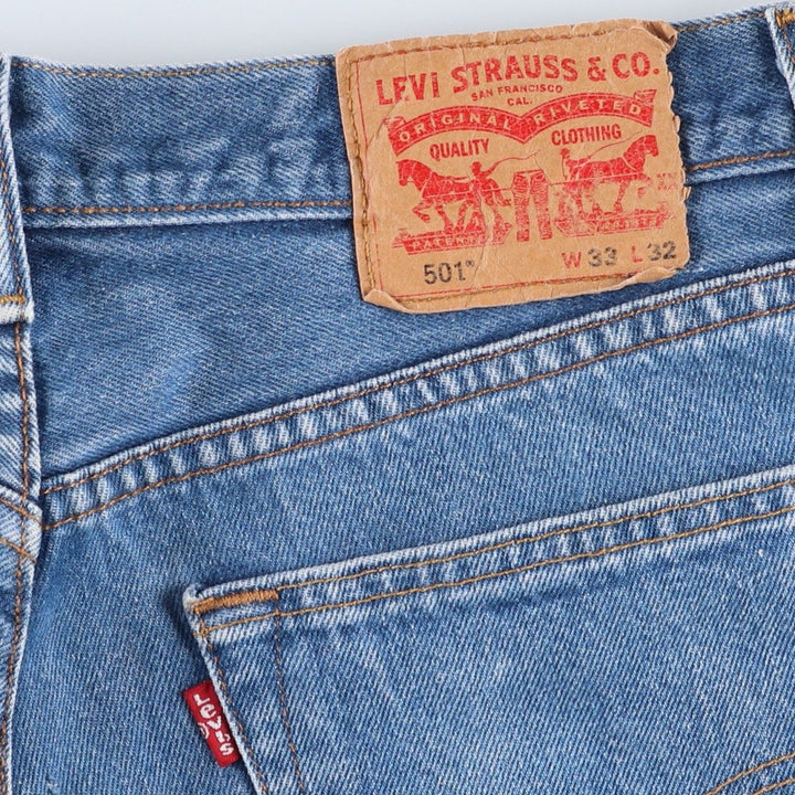 Levi's 501 straight denim pants for men, size W33 cotton blue type Vintage Second Hand