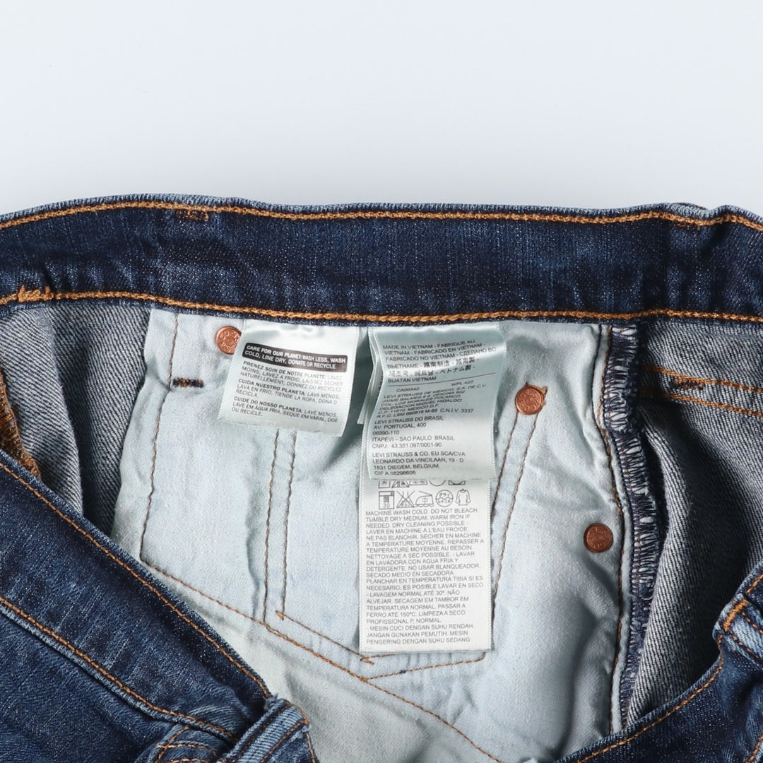 Levi's 501 straight denim pants for men, size W36 cotton Navy blue Vintage Second Hand