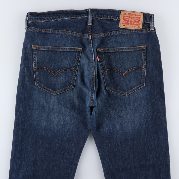 Levi's 501 straight denim pants for men, size W36 cotton Navy blue Vintage Second Hand