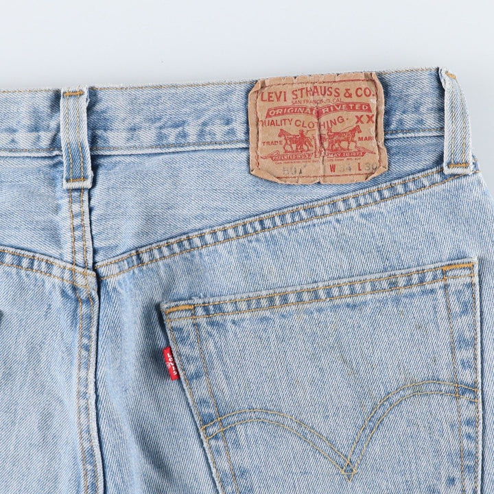 Levi's 501 straight denim pants for men, size W34 cotton blue type Vintage Second Hand