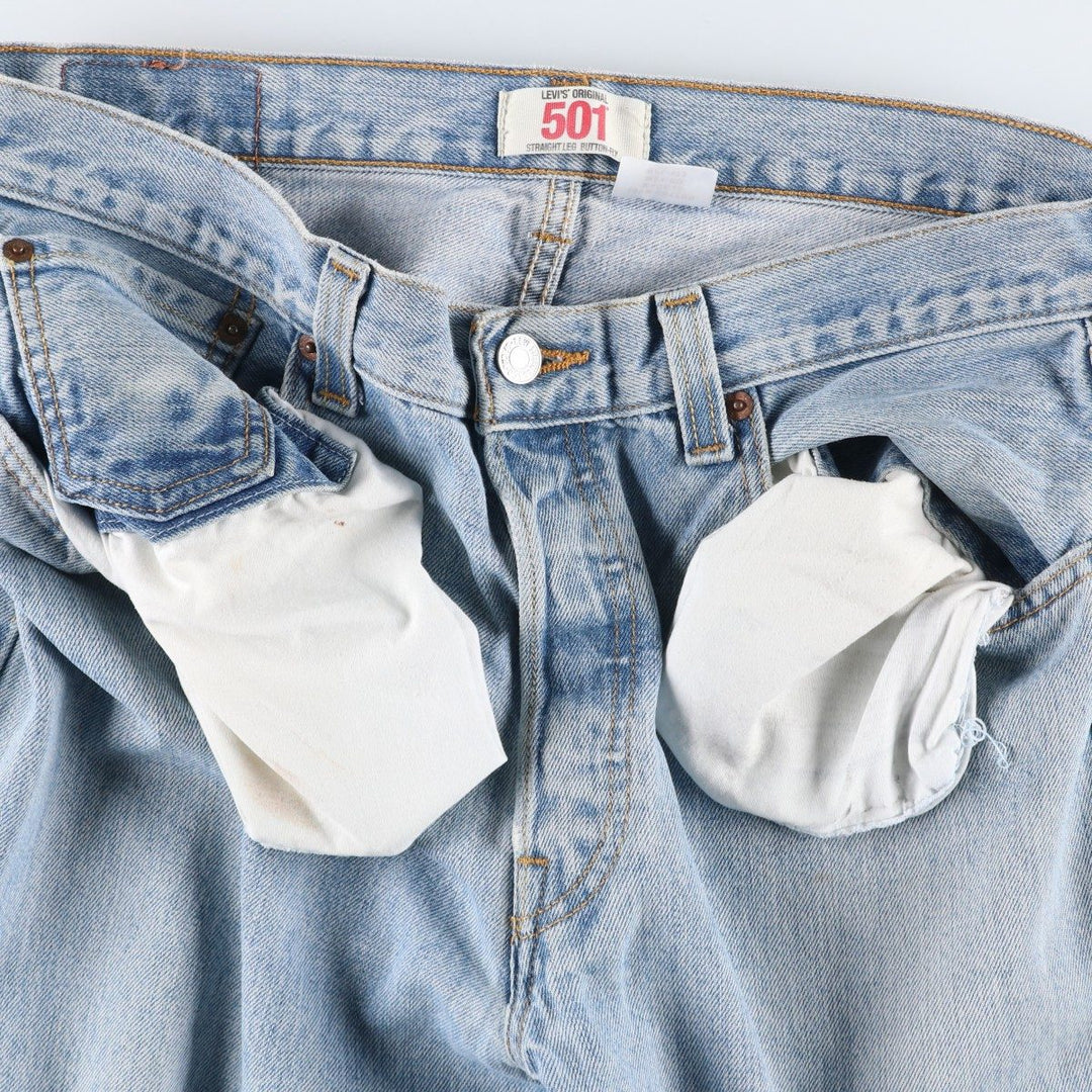 Levi's 501 straight denim pants for men, size W34 cotton blue type Vintage Second Hand