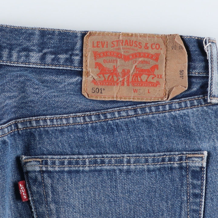 Levi's 501 Euro model straight denim pants for men, size W34 cotton blue type Vintage Second Hand