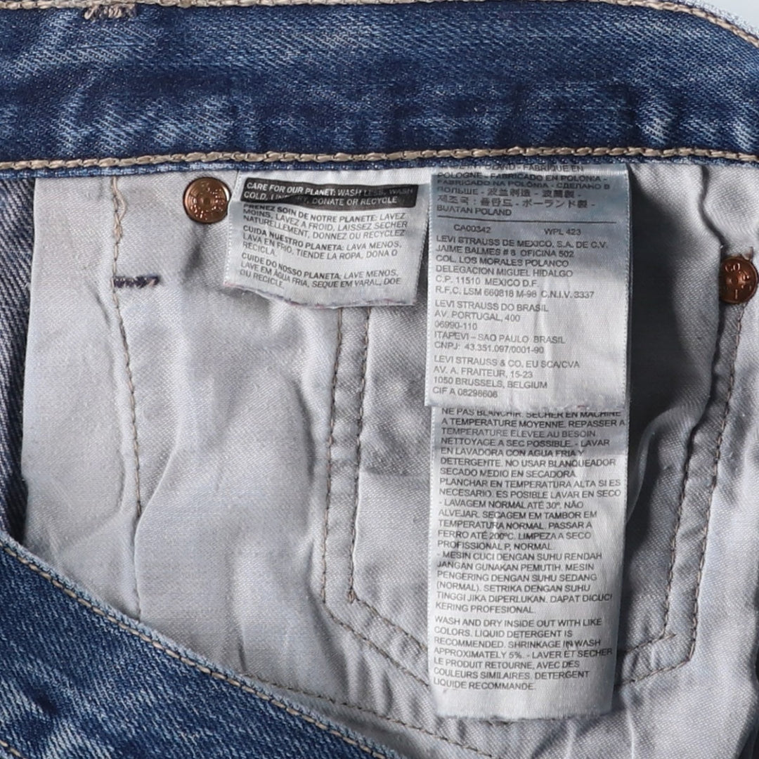 Levi's 501 Euro model straight denim pants for men, size W34 cotton blue type Vintage Second Hand