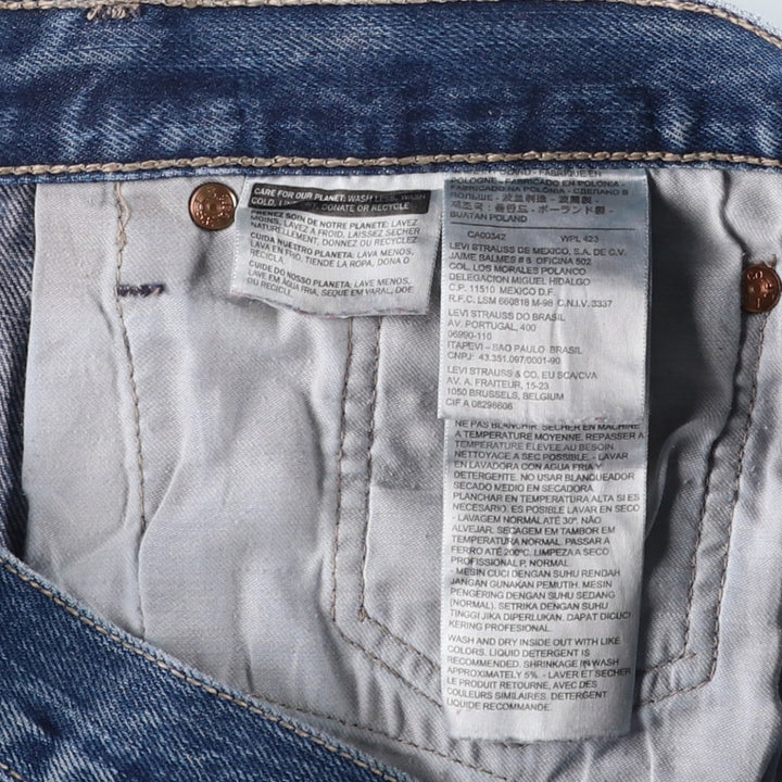 Levi's 501 Euro model straight denim pants for men, size W34 cotton blue type Vintage Second Hand