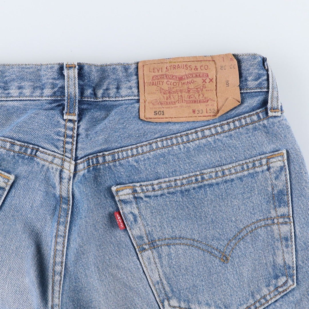 1990'S Levi's 501-0114 Euro Model Straight Denim Pants, Made in France, Men's Size W31 (approx.), Vintage cotton blue type Vintage Second Hand