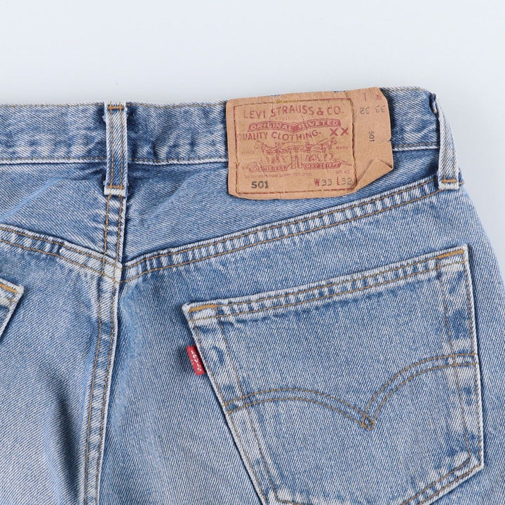 1990'S Levi's 501-0114 Euro Model Straight Denim Pants, Made in France, Men's Size W31 (approx.), Vintage cotton blue type Vintage Second Hand