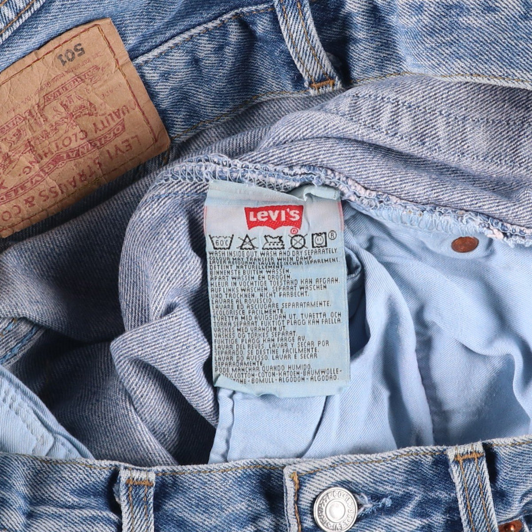1990'S Levi's 501-0114 Euro Model Straight Denim Pants, Made in France, Men's Size W31 (approx.), Vintage cotton blue type Vintage Second Hand